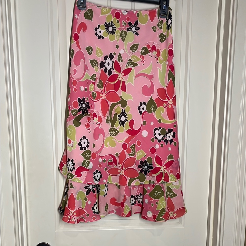 Flowing Floral Pink Skirt